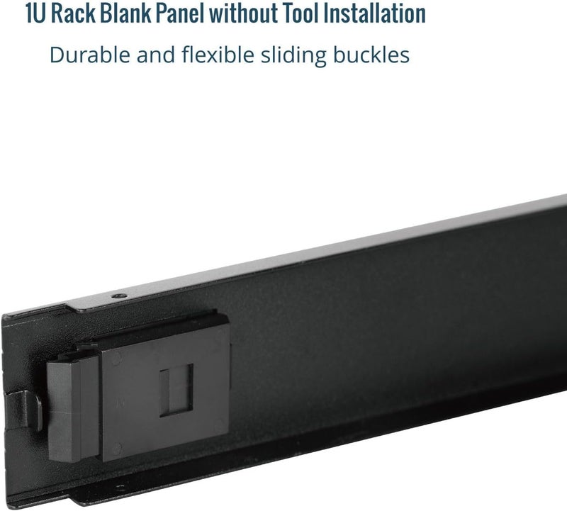 Tecmojo 5 Pack 1U Blank Panel, Cold Rolled Steel Rack Blank Panel, Rack Mount Plate for 19 in Server Rack Enclosure or Network Cabinet, Toolless Mounting, Black - Image 5